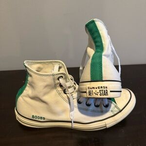 Custom Converse by You High-Top Sneakers - White and Green “80085”
